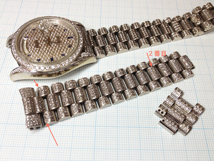 時計：ROLEX DAY DATE（ロレックス デイデイト）ダイヤ修復修理