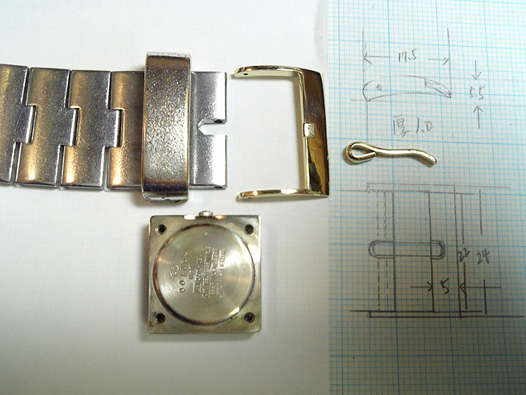 時計の修理　尾錠